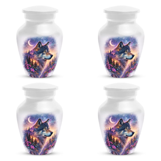 Personalized Wolf Memorial Urn - Wolf Cremation Keepsake Urns for Dad
