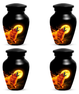 Wolf Moon Urn for Dad – Custom Wolf  Keepsake Cremation Urn for Human Ashes