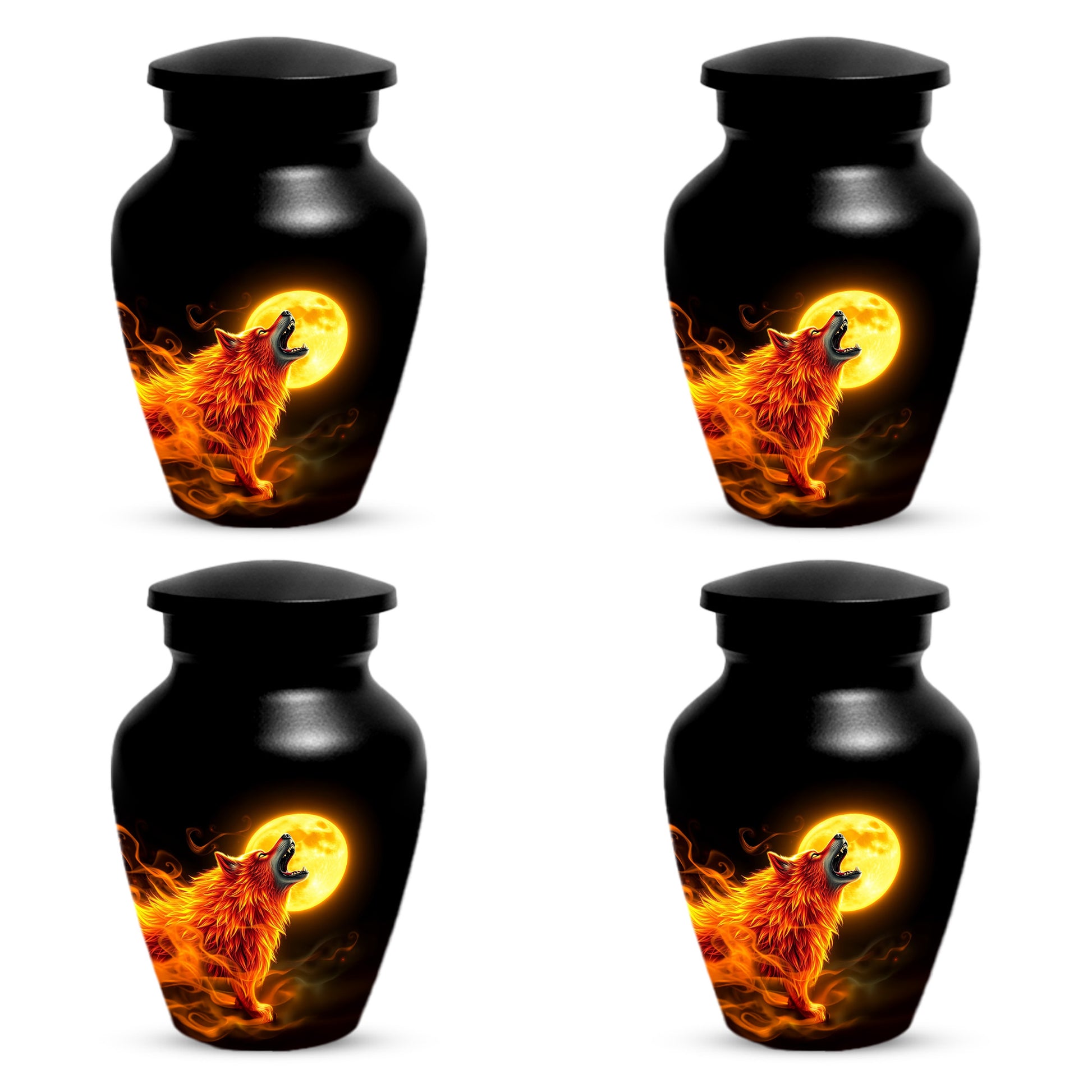 Wolf Moon Urn for Dad – Custom Wolf  Keepsake Cremation Urn for Human Ashes