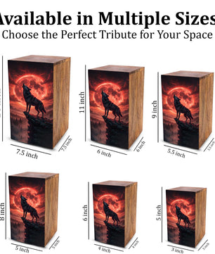 Wolf Urn For Human Ashes Remains -  Animal Keepsake Urns Box For Male