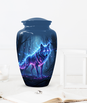 Personalized Wolf Cremation Urn for Dad – Mystical Wolf Keepsake Urns for  Human Ashes