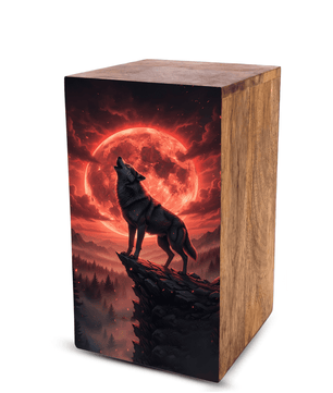 Wolf Urn For Human Ashes Remains -  Animal Keepsake Urns Box For Male