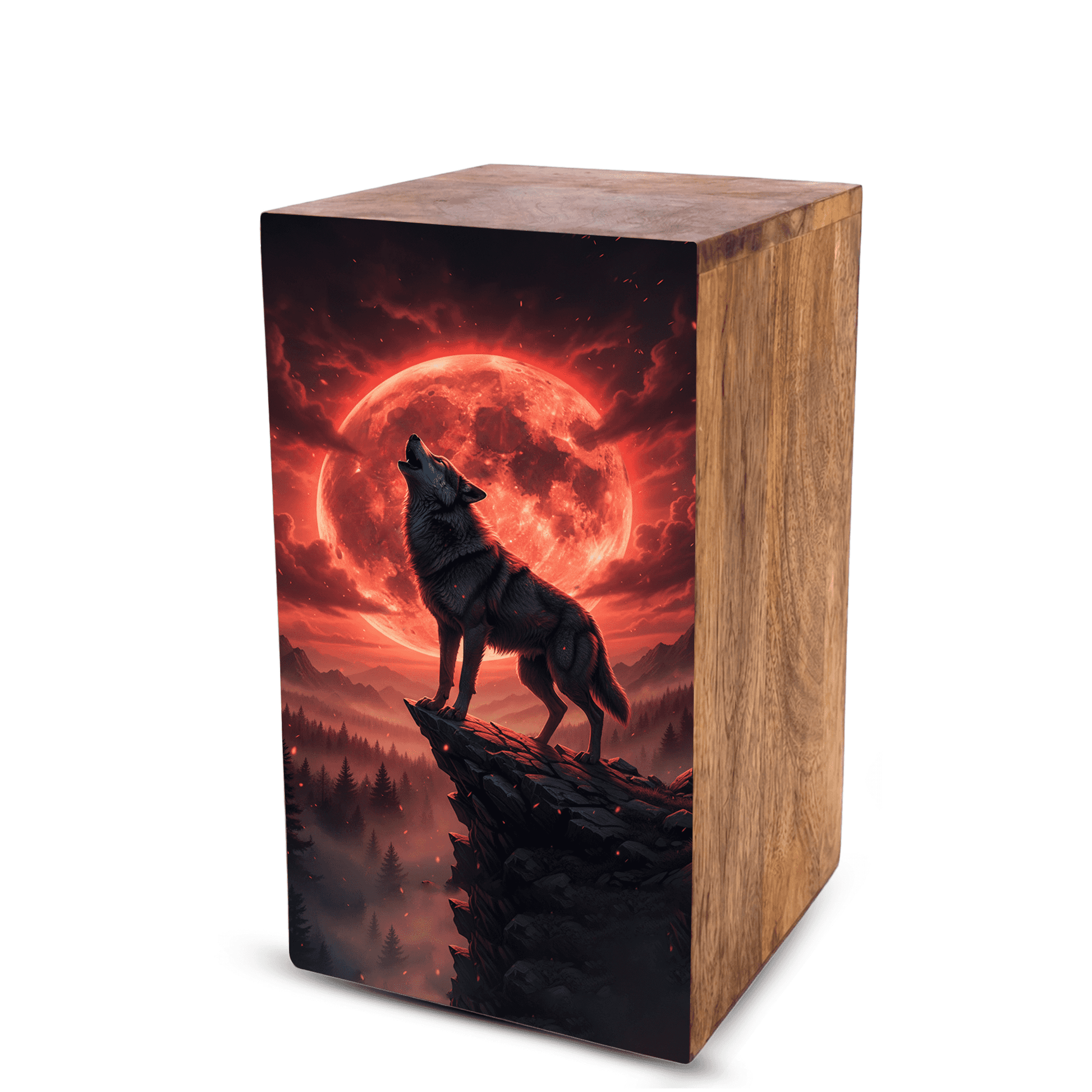Wolf Urn For Human Ashes Remains -  Animal Keepsake Urns Box For Male