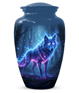 Personalized Wolf Cremation Urn for Dad – Mystical Wolf Keepsake Urns for  Human Ashes