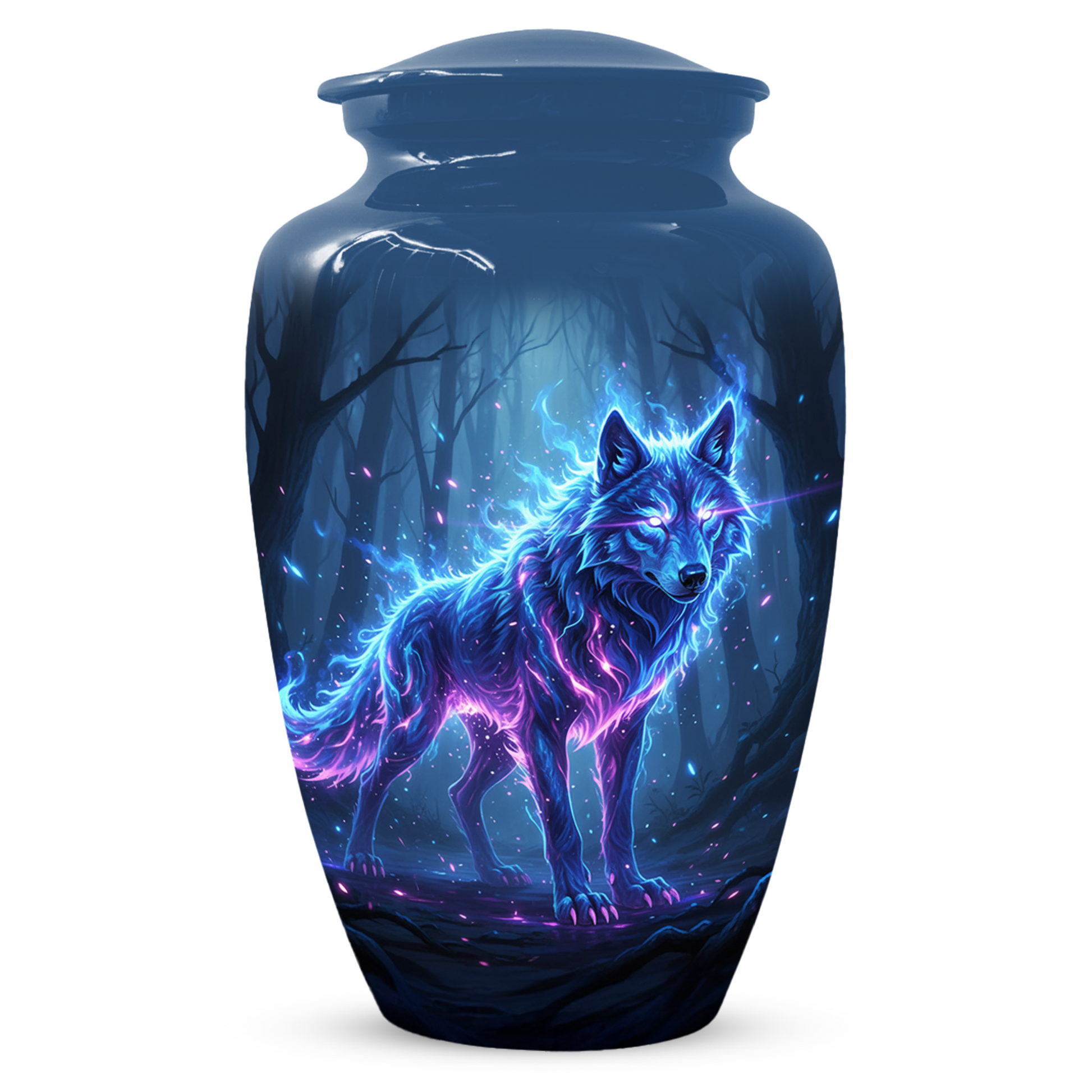 Personalized Wolf Cremation Urn for Dad – Mystical Wolf Keepsake Urns for  Human Ashes