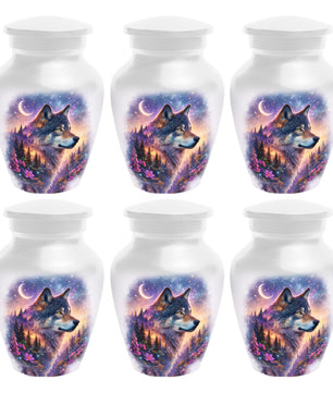 Personalized Wolf Memorial Urn - Wolf Cremation Keepsake Urns for Dad