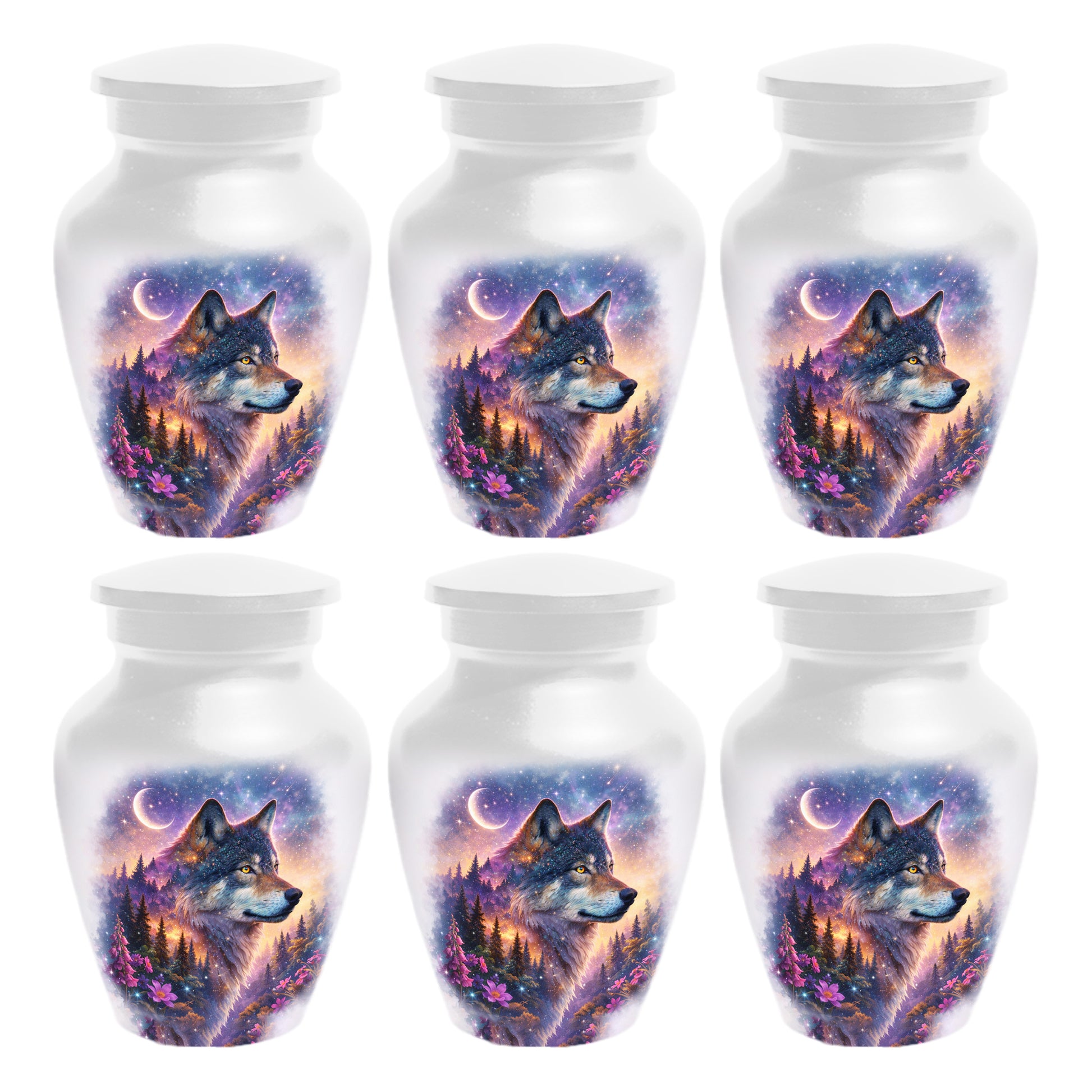 Personalized Wolf Memorial Urn - Wolf Cremation Keepsake Urns for Dad