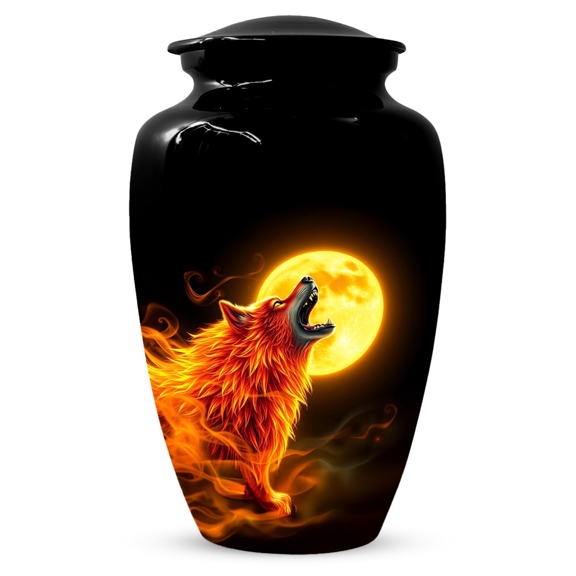 Wolf Moon Urn for Dad – Custom Wolf  Keepsake Cremation Urn for Human Ashes