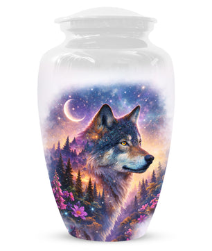 Personalized Wolf Memorial Urn - Wolf Cremation Keepsake Urns for Dad