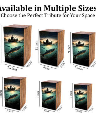 Fishing Urn For Male Ashes - Fisherman Keepsake Urns Box For Dad Ashes Remains