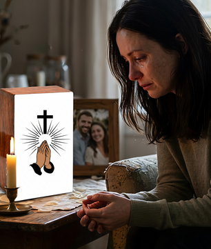 Praying Hands Cross Urns for Human Ashes - Religious Memorial Urn for Mom Dad