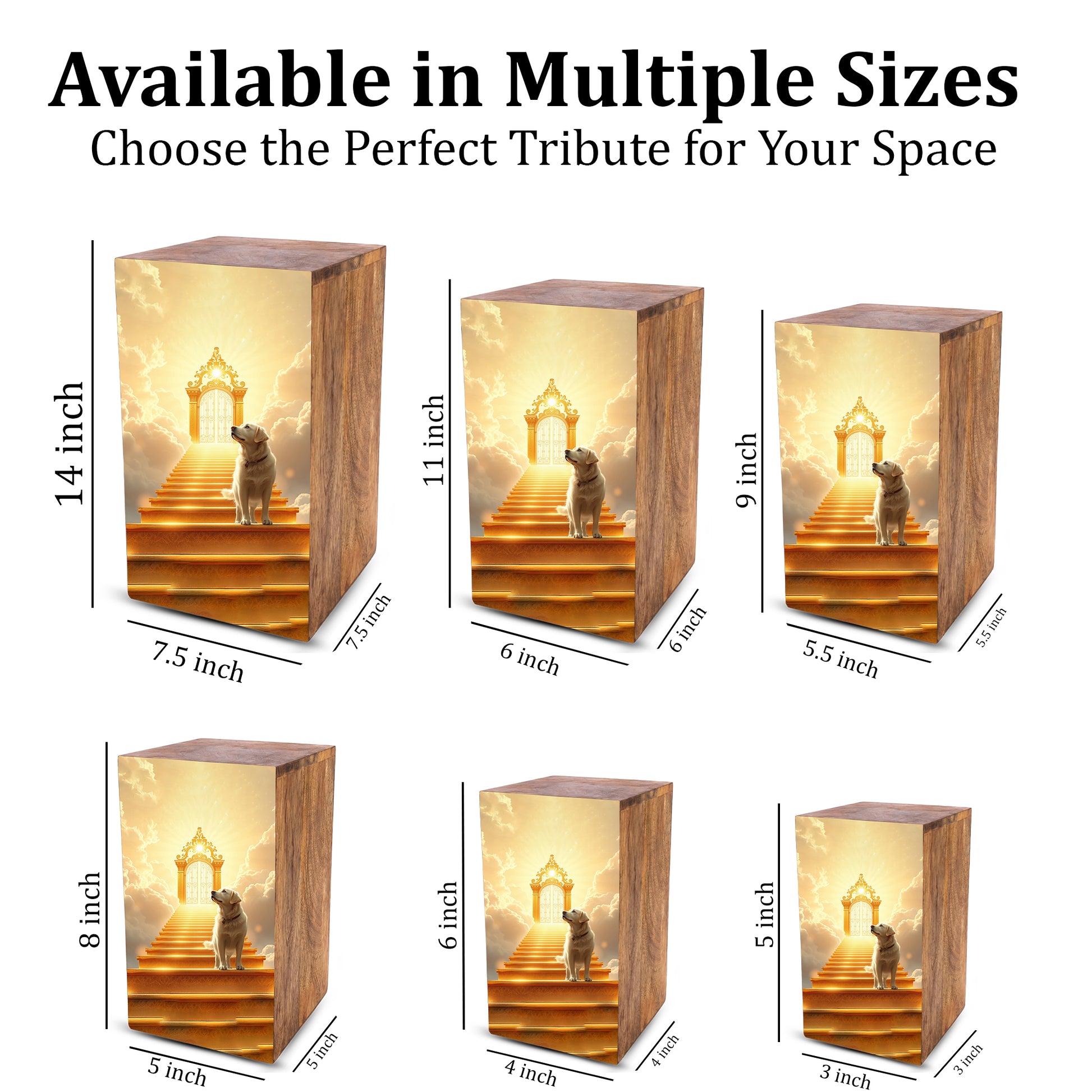 Golden Retriever Wooden Urn For Dog - Labrador Pet Keepsake Urns For Funeral