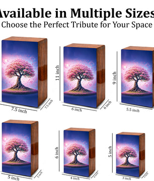 Music Note Tree Urn For Human Ashes - Personalized Pink Tree Keepsake Urns Box