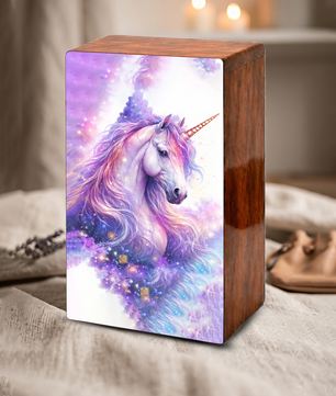 Purple Unicorn Urn for Ashes - Fairy Unicorn  Cremation Keepsake Urns Box