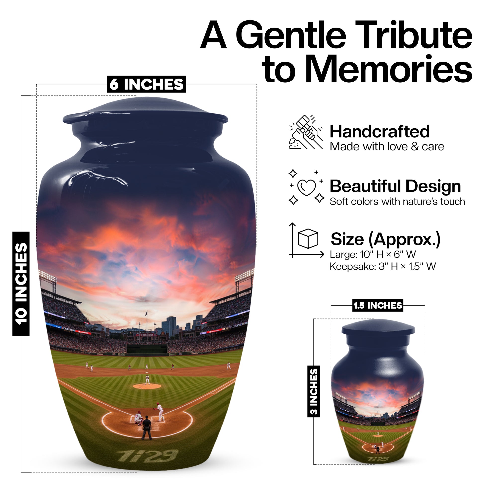 Baseball Stadium Cremation Urn for Human Ashes | Adult Urn