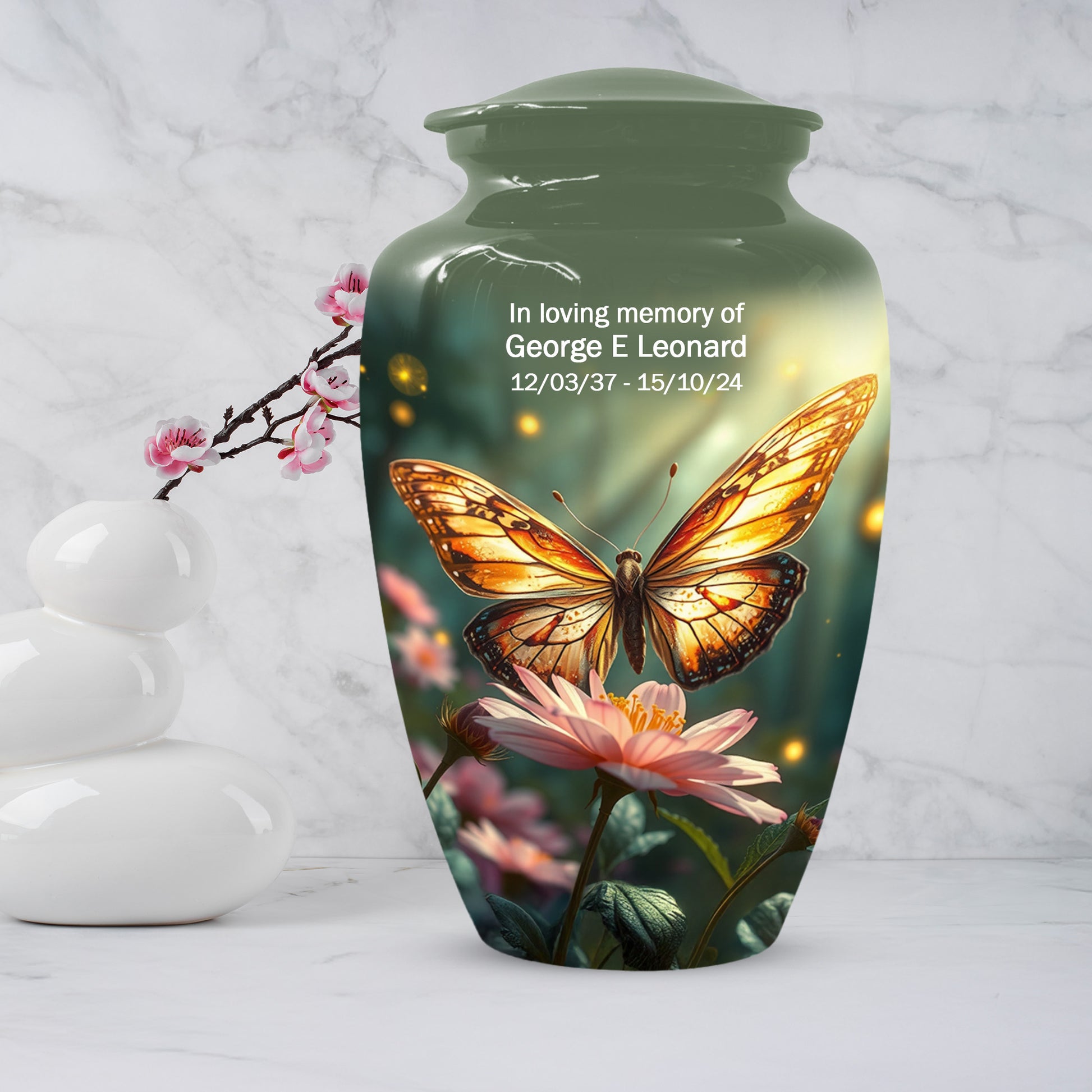 Butterfly Memorial Urn for Ashes -  Personalized Cremation Keepsake for Mom