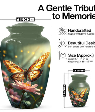 Butterfly Memorial Urn for Ashes -  Personalized Cremation Keepsake for Mom
