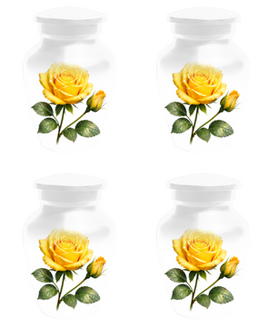Yellow Rose Memorial Urn for Ashes, Custom Rose Cremation Urn