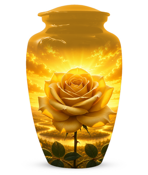 Yellow Rose Urn for Ashes - Personalized Memorial Urns for Men & Women