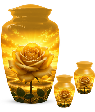 Yellow Rose Urn for Ashes - Personalized Memorial Urns for Men & Women