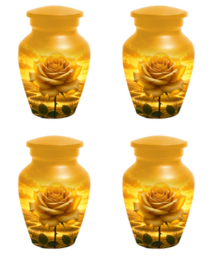 Yellow Rose Urn for Ashes - Personalized Memorial Urns for Men & Women