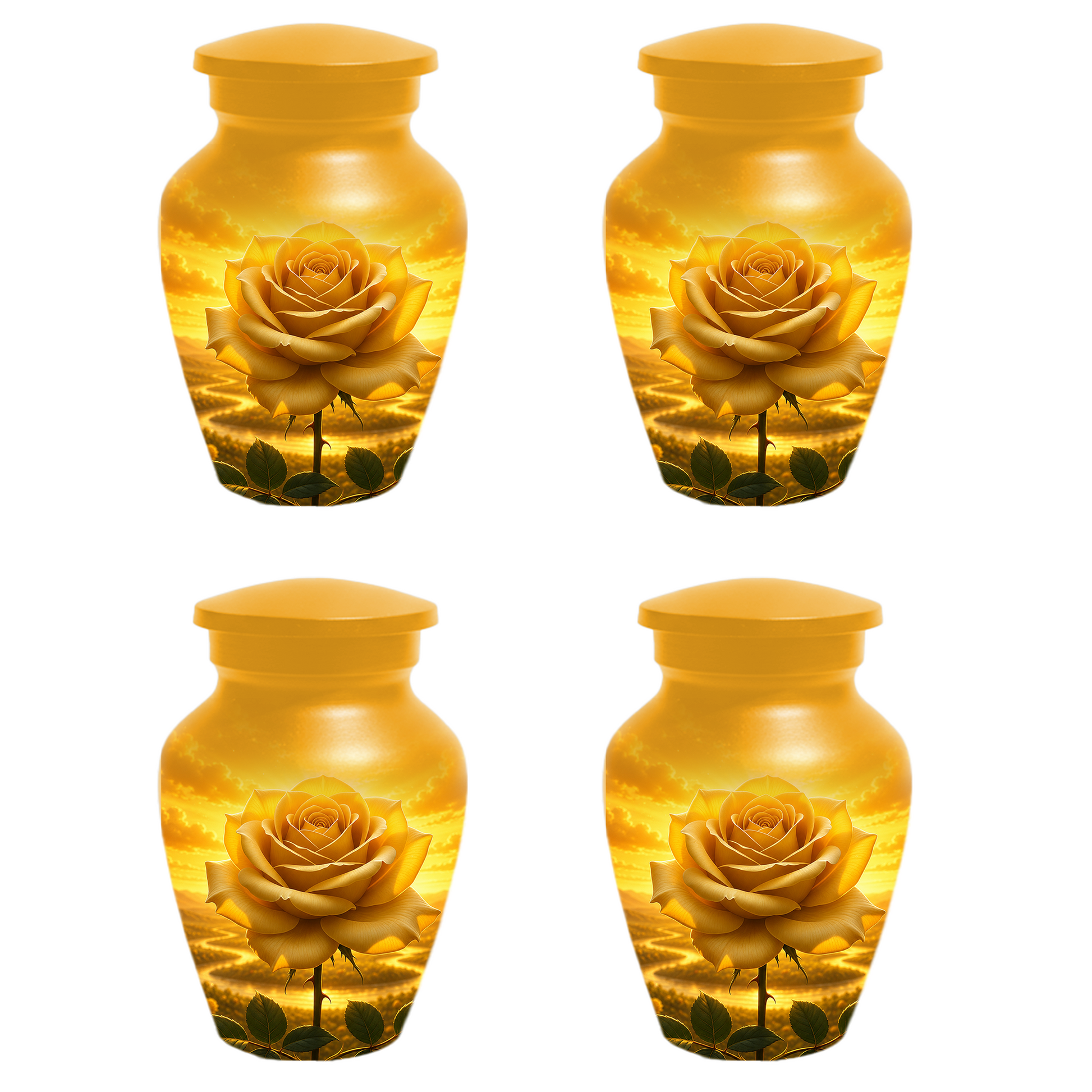 Yellow Rose Urn for Ashes - Personalized Memorial Urns for Men & Women